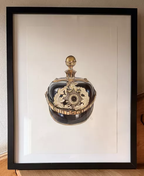 Limited Edition Print for the Hessen 25th Artillery Officer Pickelhaube Visuel 1 principal